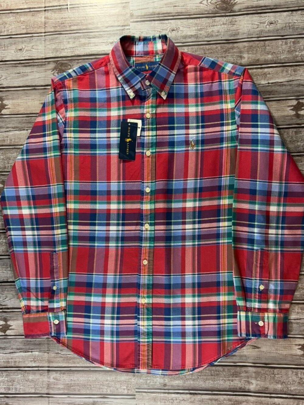 Polo Ralph Lauren Classic-Fit Oxford Plaid Shirt size M multicolor NWT mspr $138